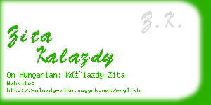 zita kalazdy business card
